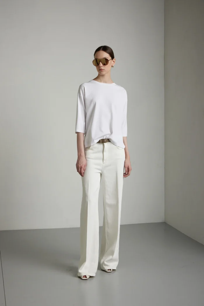 Maglia girocollo in viscosa stretch