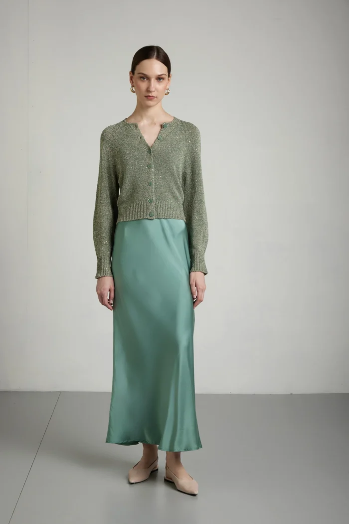 Cardigan corto con paillettes