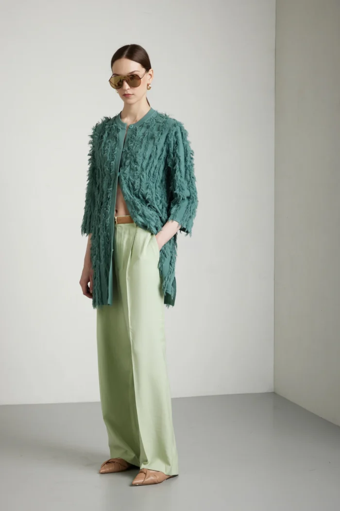 Cardigan con frangette in  cotone