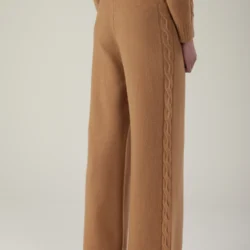 Pantalone in lana con lavorazione a trecce verticali - Thumbnail Image 4