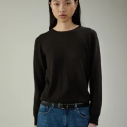 Maglia girocollo in lana e cashmere - Thumbnail Image 1
