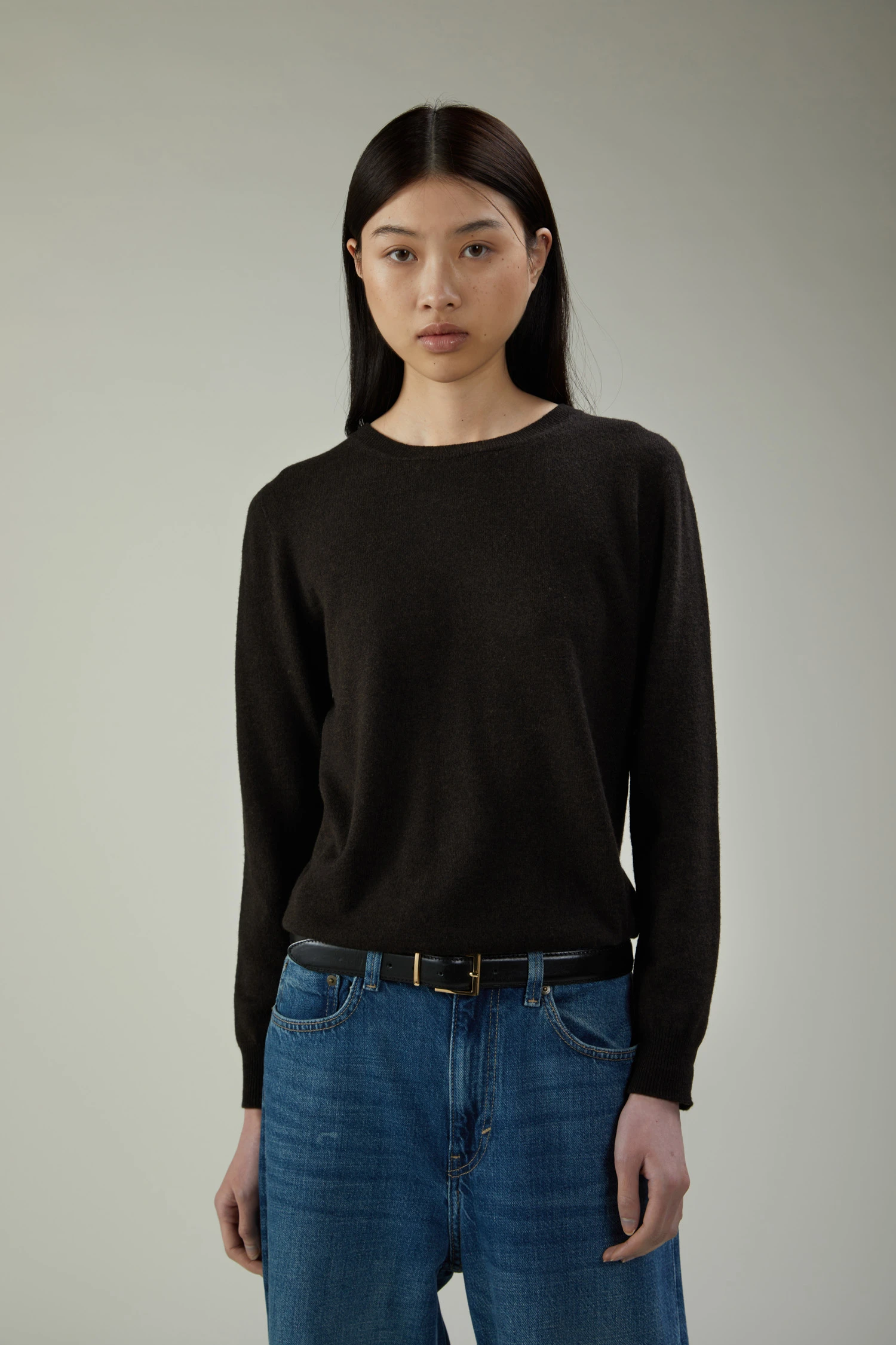 Maglia girocollo in lana e cashmere - immagine 1