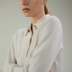 Polo con bottoni in lana e cashmere - Thumbnail Image 2