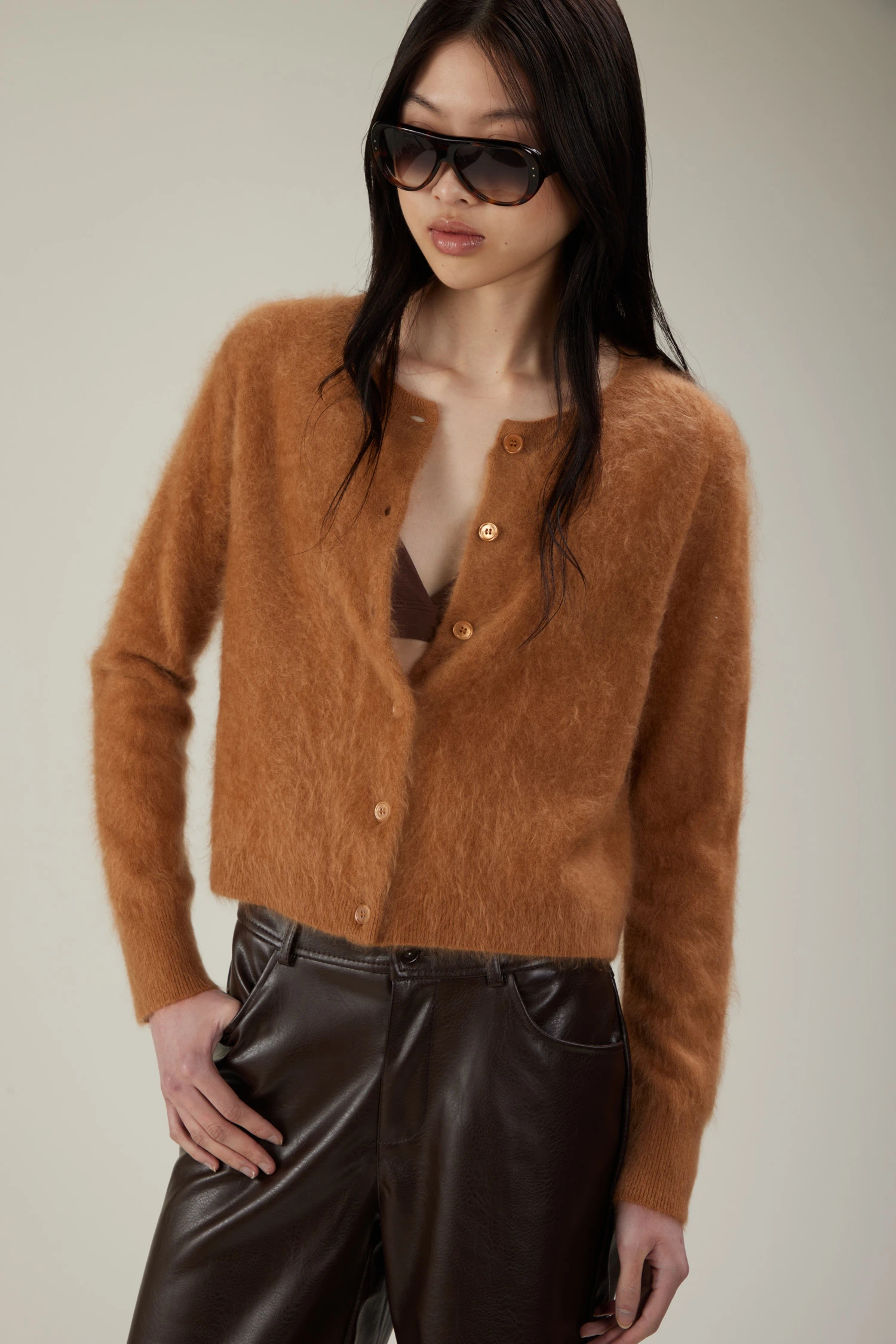 Cardigan in cashmere effetto garzato - immagine 2