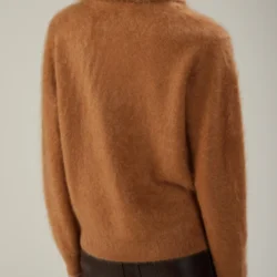 Maglione in cashmere garzato con collo a scialle - Thumbnail Image 3