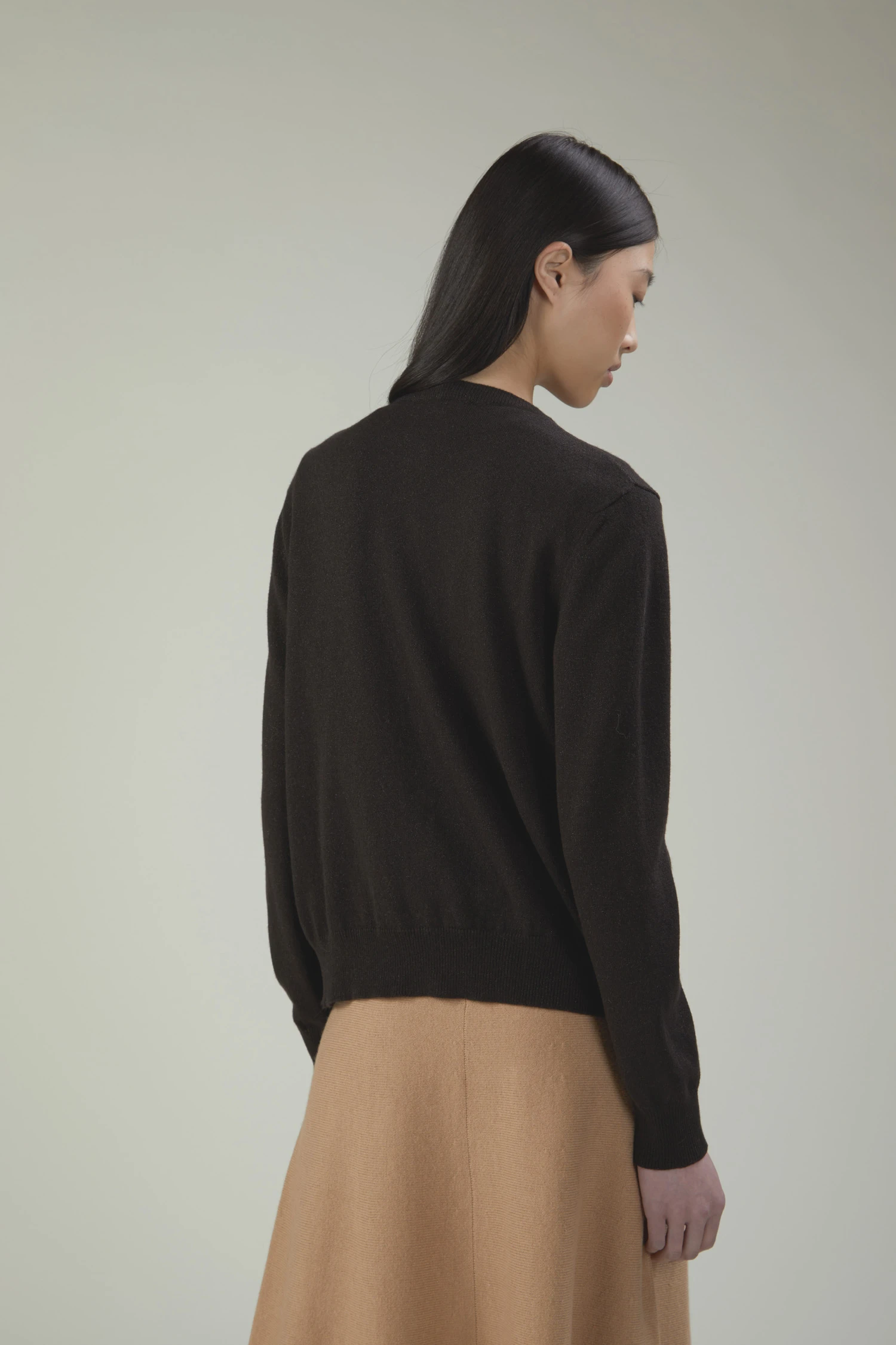 Cardigan in micropaillettes con collo alla coreana - immagine 3