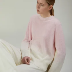 Maglia girocollo in alpaca dégradé - Thumbnail Image 1