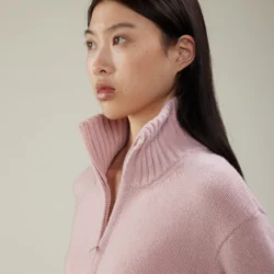 Maglione a collo alto con zip in lana e cashmere - Thumbnail Image 2