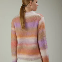 Maglia girocollo garzata in filato stampato - Thumbnail Image 2