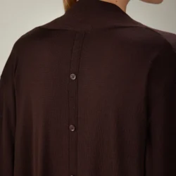 Cardigan con bottoni in lana merino extrafine - Thumbnail Image 3