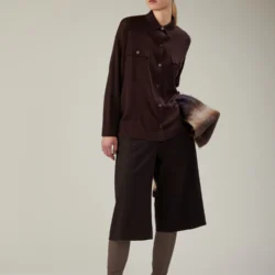 Camicia con tasche in lana merino extrafine - Thumbnail Image 1