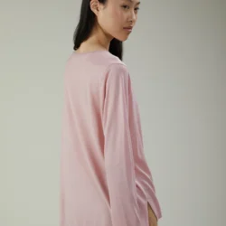Maglia girocollo in seta e cashmere con spacchi laterali - Thumbnail Image 3