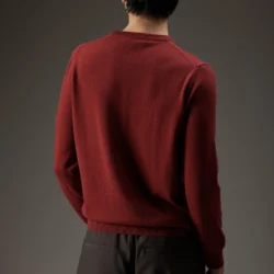 Maglia girocollo in lana e cashmere - Thumbnail Image 3
