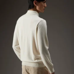 Polo con bottoni in cashmere - Thumbnail Image 3