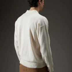 Polo skipper oversize in lana e cotone - Thumbnail Image 3