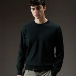 Maglia girocollo in lana e cotone - Thumbnail Image 2