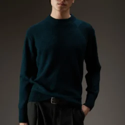 Maglia girocollo in lana con rombi - Thumbnail Image 1