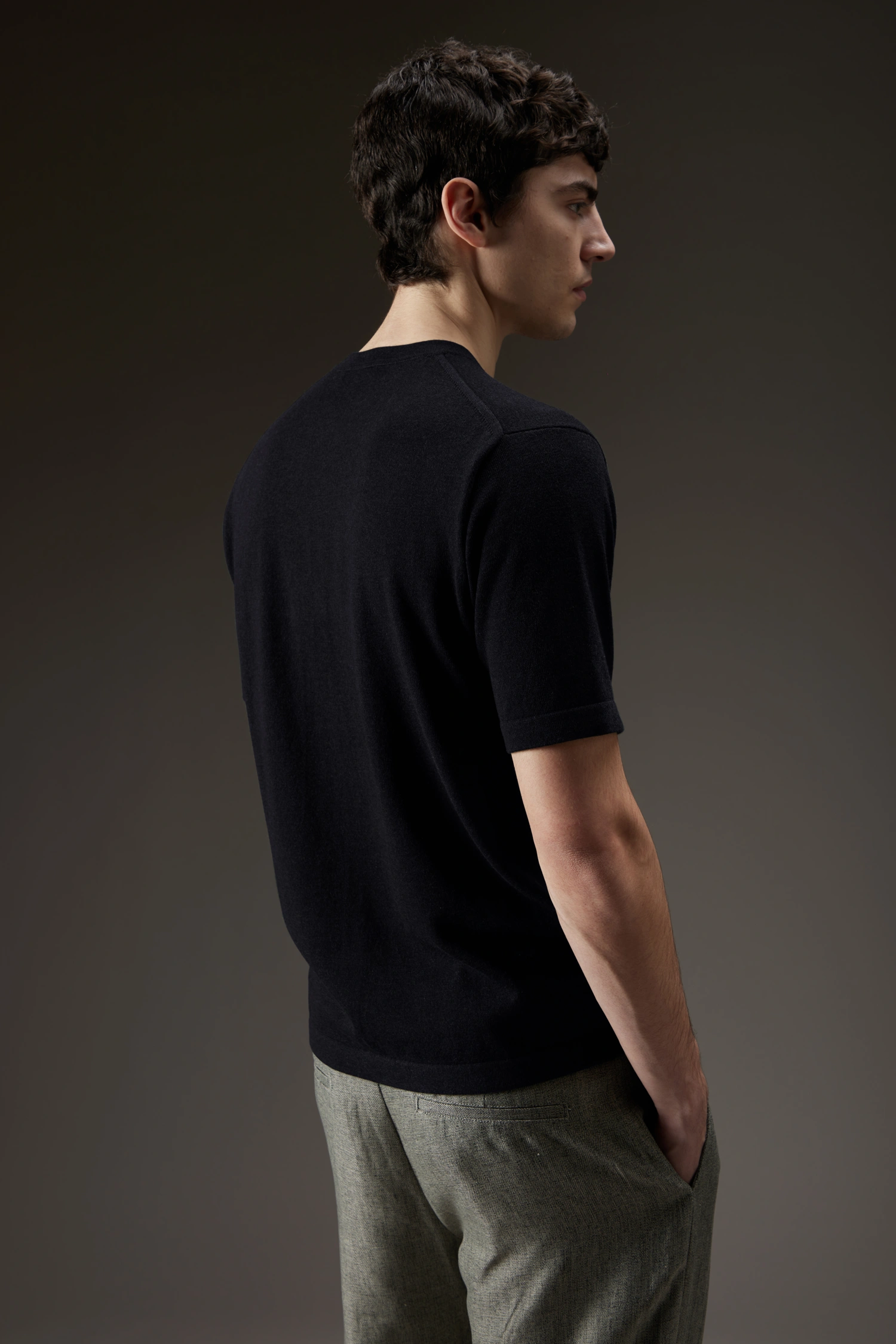 Maglia manica corta in lana e cotone - immagine 3