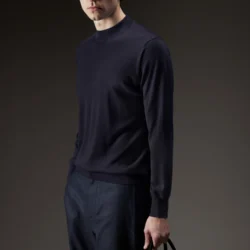 Maglia mezzo lupetto in lana merinos extrafine - Thumbnail Image 4