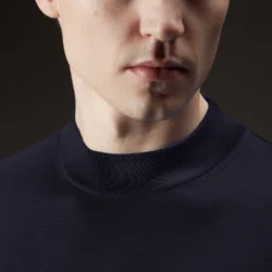 Maglia mezzo lupetto in lana merinos extrafine - Thumbnail Image 1