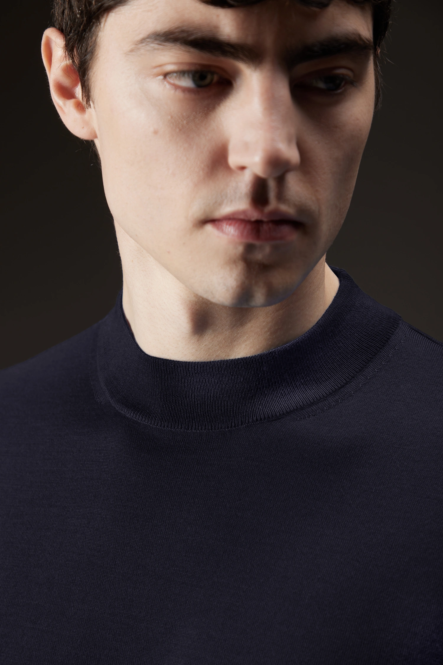 Maglia mezzo lupetto in lana merinos extrafine - immagine 1