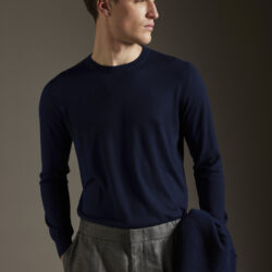 Maglia girocollo in seta e cashmere - Thumbnail Image 1