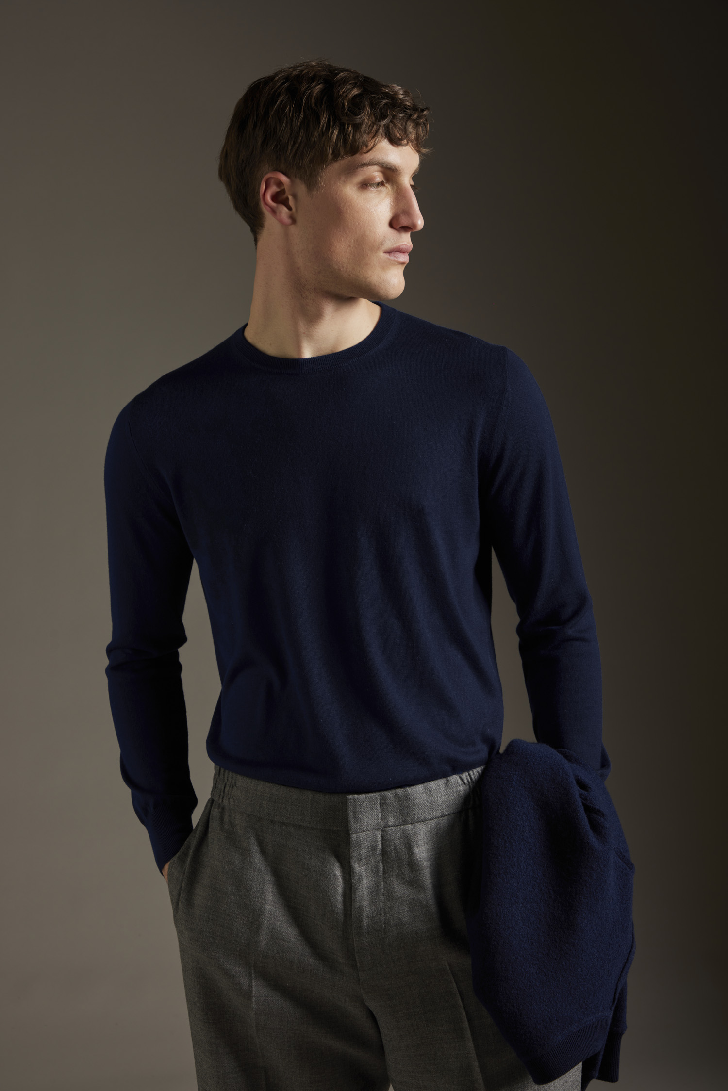 Maglia girocollo in seta e cashmere - immagine 1